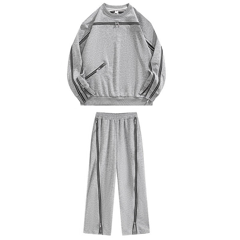 画像1: Zip-detail matching  Jacket & Pants Set Set up   ユニセックス 男女兼用ジップデザインジャケット&パンツセットアップ   (1)
