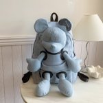 画像8: Denim & Leopard Mickey Mouse Plush Backpack Tote shoulder bag デニム & レオパード ヒョウ柄 ミッキーマウス  ぬいぐるみ バックパック リュックサック トートショルダーバッグ  (8)