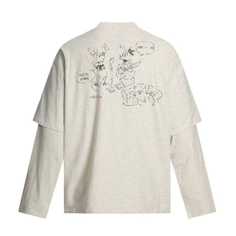 画像5: Unisex Old Mickey Mouse Vintage-Style Layered T-Shirt  ユニセックス 男女兼用オールドミッキーマウス ヴィンテージスタイル重ね着Tシャツ (5)