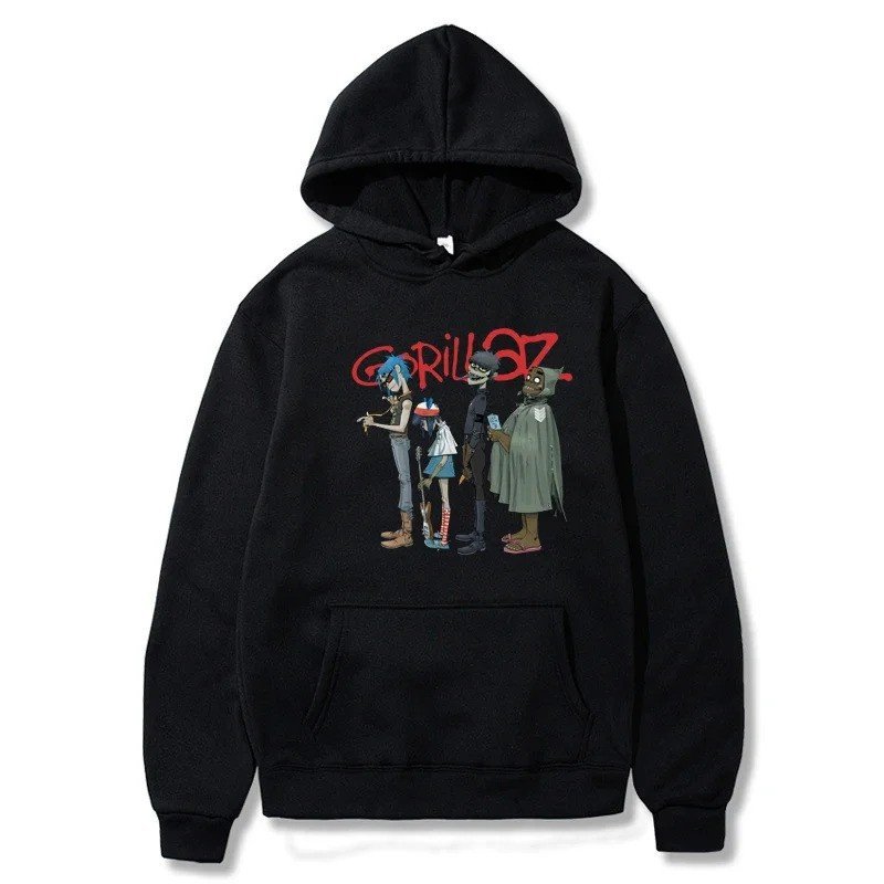 画像1: Unisex Gorillaz Print Hoodie 男女兼用ユニセックスゴリラズプリントフーディーパーカー (1)