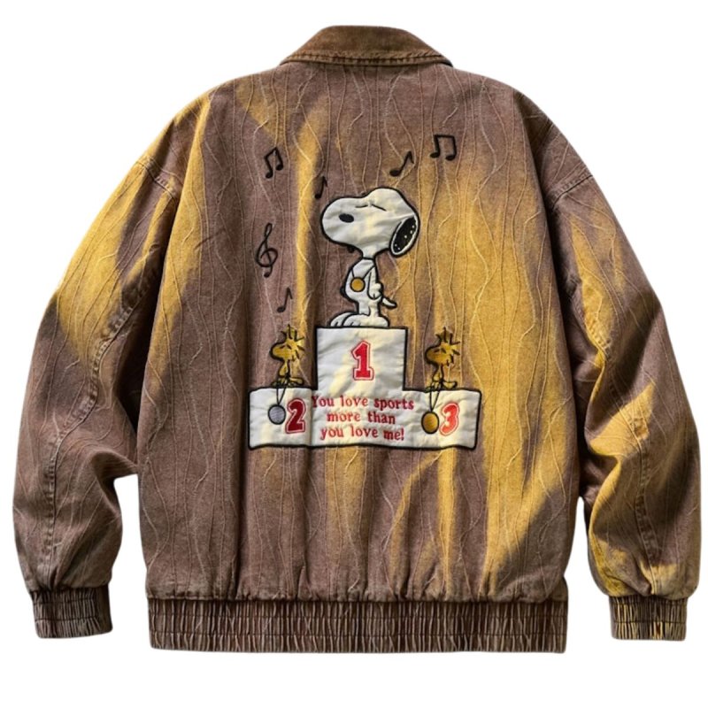 画像4: Music & Snoopy Embroidery Denim Jacket　ユニセックス男女兼用ミュージック＆スヌーピー刺繍 デニムジャケット (4)