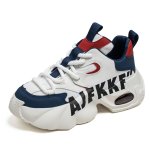 画像2: SALE セール Alphabet Logo Leather Lace Up Dad Sneaker Shoes　アルファベットロレザー ユニセックス 男女兼用レースアップスニーカー (2)