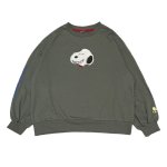 画像1: Women's Snoopy & Woodstock Long-Sleeve Sweatshirt　スヌーピー＆ウッドストックロングスリーブスウェット 長袖プルオーバー (1)