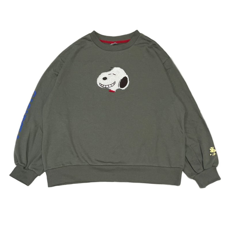 画像1: Women's Snoopy & Woodstock Long-Sleeve Sweatshirt　スヌーピー＆ウッドストックロングスリーブスウェット 長袖プルオーバー (1)