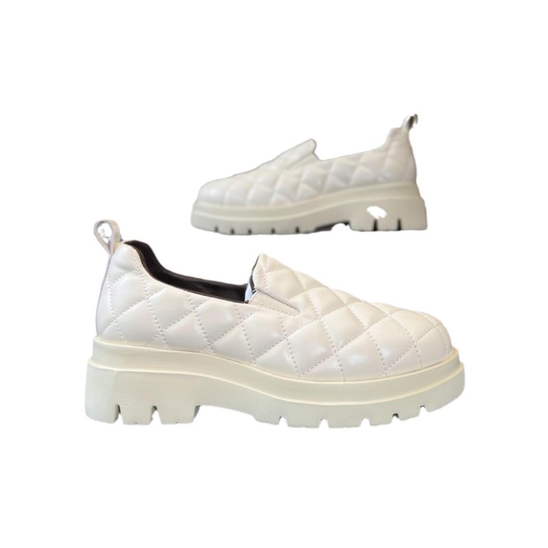 画像3: Mens Real Leather quilted chunky sole slip-on pumps shoes  レザー キルティング チャンキーソール 厚底 スリッポン パンプス シューズ デッキシューズ (3)