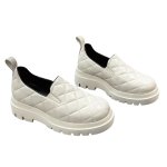 画像2: Mens Real Leather quilted chunky sole slip-on pumps shoes  レザー キルティング チャンキーソール 厚底 スリッポン パンプス シューズ デッキシューズ (2)