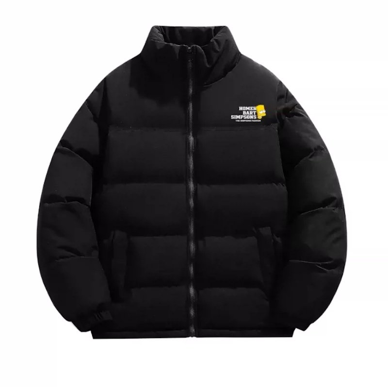 画像2: Bart Simpson Accent Down Jacket/Coat　ユニセックス男女兼用バートシンプソンジップアップダウンジャケットコート (2)