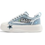 画像3: UnisexThe Simpsons x Bart Simpson x Star Graffiti Platform Lace-Up Sneakersユニセックス 男女兼用 ザ・シンプソンズ×バートシンプソン×スター星落書き 厚底プラットフォームレースアップスニーカー (3)