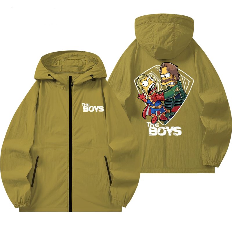 画像4: The Simpsons x The Boys Zip-Up Hoodie Windbreaker Jacket/Coat　ユニセックス男女兼用バートシンプソン×ボーイジップアップフーディーウインドブレーカージャケットコート (4)
