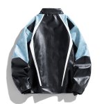 画像3: Leather Stand-Collar Zip-Up Motorcycle Jacket　ユニセックス男女兼用レザースタンドカラージップアップモーターサイクルジャケット (3)