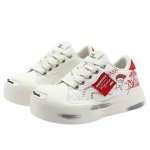 画像1: UnisexThe Simpsons x Bart Simpson Graffiti Thick-Soled Leather Lace-Up Sneakers ユニセックス 男女兼用 ザ・シンプソンズ×バートシンプソン落書き レザー厚底プラットフォームレースアップスニーカー (1)