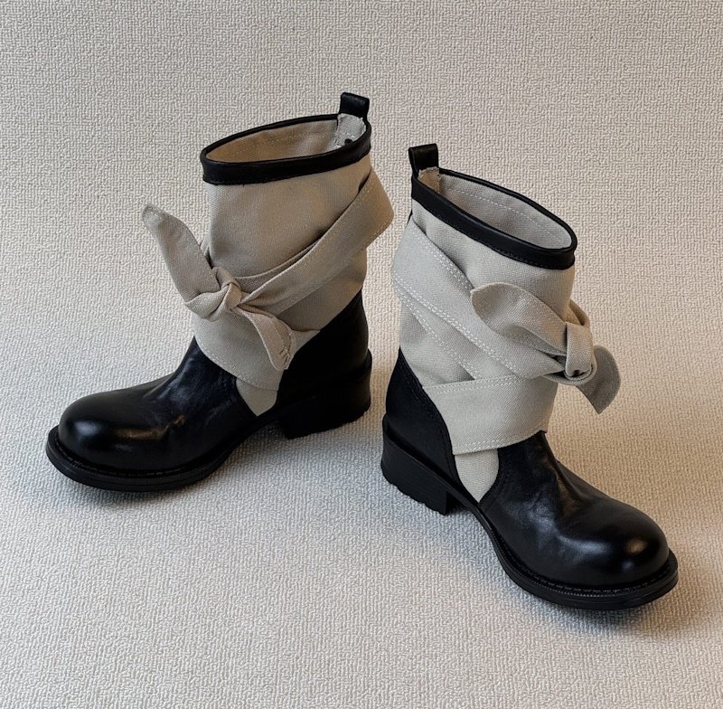 画像6: Ribbon-tie Martin boots　リボン結びショートブーツ (6)