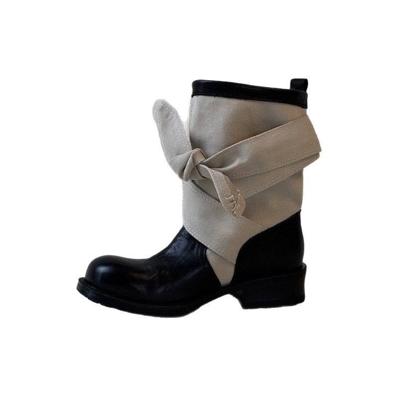 画像5: Ribbon-tie Martin boots　リボン結びショートブーツ (5)