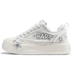 画像2: UnisexThe Simpsons x Bart Simpson x Star Graffiti Platform Lace-Up Sneakersユニセックス 男女兼用 ザ・シンプソンズ×バートシンプソン×スター星落書き 厚底プラットフォームレースアップスニーカー (2)
