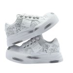 画像2: UnisexThe Simpsons x Bart Simpson Graffiti Thick-Soled Leather Lace-Up Sneakers ユニセックス 男女兼用 ザ・シンプソンズ×バートシンプソン落書き レザー厚底プラットフォームレースアップスニーカー (2)