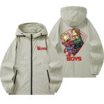 画像1: The Simpsons x The Boys Zip-Up Hoodie Windbreaker Jacket/Coat　ユニセックス男女兼用バートシンプソン×ボーイジップアップフーディーウインドブレーカージャケットコート (1)