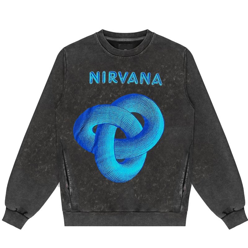 画像2: Unisex Nirvana Möbius Strip Sweatshirt 男女兼用ユニセックスニルヴァーナメビウスプリントヴィンテージスタイルスウェット (2)