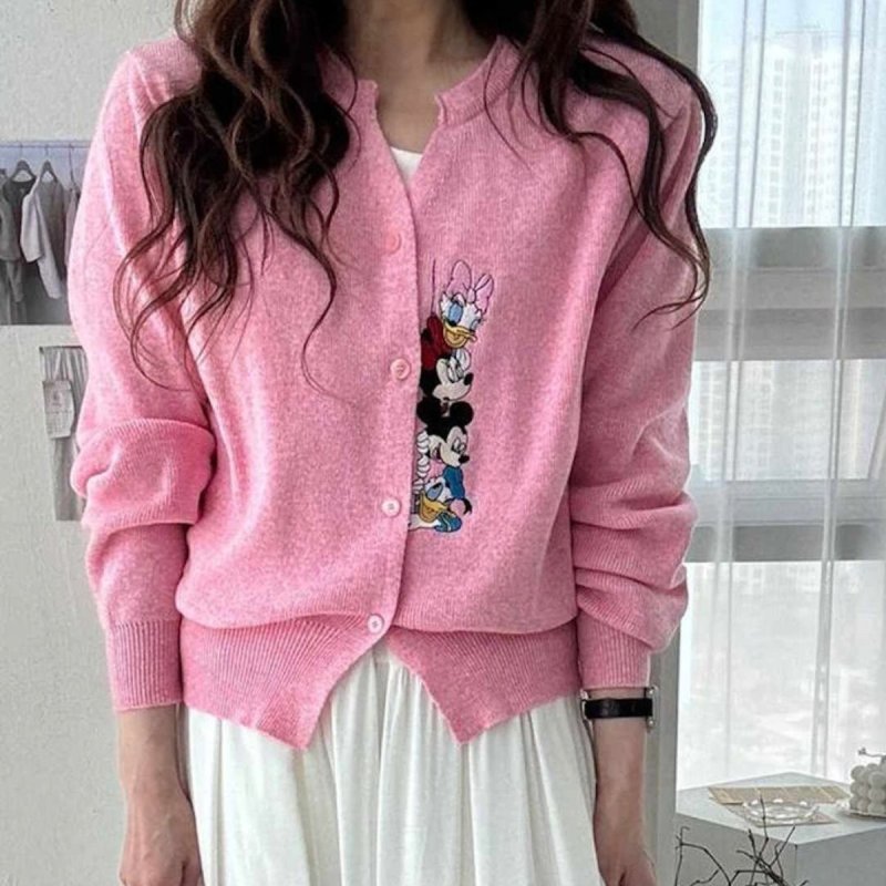 画像4: Mickey Mouse & Minnie mouse Color Cardigan Sweater ミッキーマウス ＆ ミニーマウス スキッパー カーディガン  ニットセーター (4)