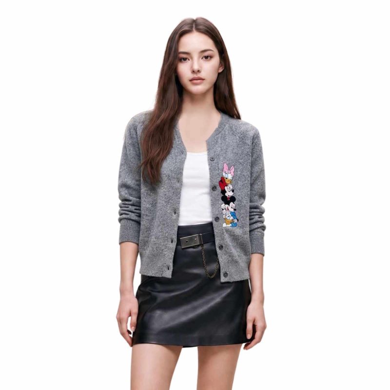 画像3: Mickey Mouse & Minnie mouse Color Cardigan Sweater ミッキーマウス ＆ ミニーマウス スキッパー カーディガン  ニットセーター (3)