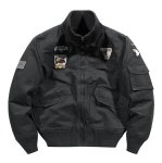 画像2: Stand-Collar Emblem Bomber Jacket MA-1 Varsity Jacket　ユニセックス男女兼用スタンドカラーエンブレムボンバージャケット MA-1スタジアムジャケット (2)