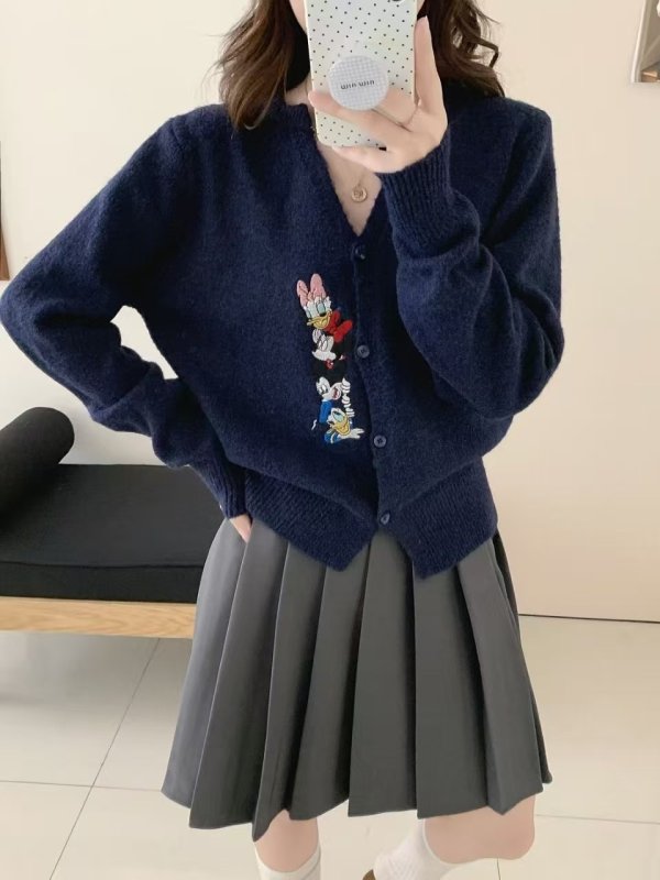 画像7: Mickey Mouse & Minnie mouse Color Cardigan Sweater ミッキーマウス ＆ ミニーマウス スキッパー カーディガン  ニットセーター (7)