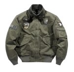 画像1: Stand-Collar Emblem Bomber Jacket MA-1 Varsity Jacket　ユニセックス男女兼用スタンドカラーエンブレムボンバージャケット MA-1スタジアムジャケット (1)