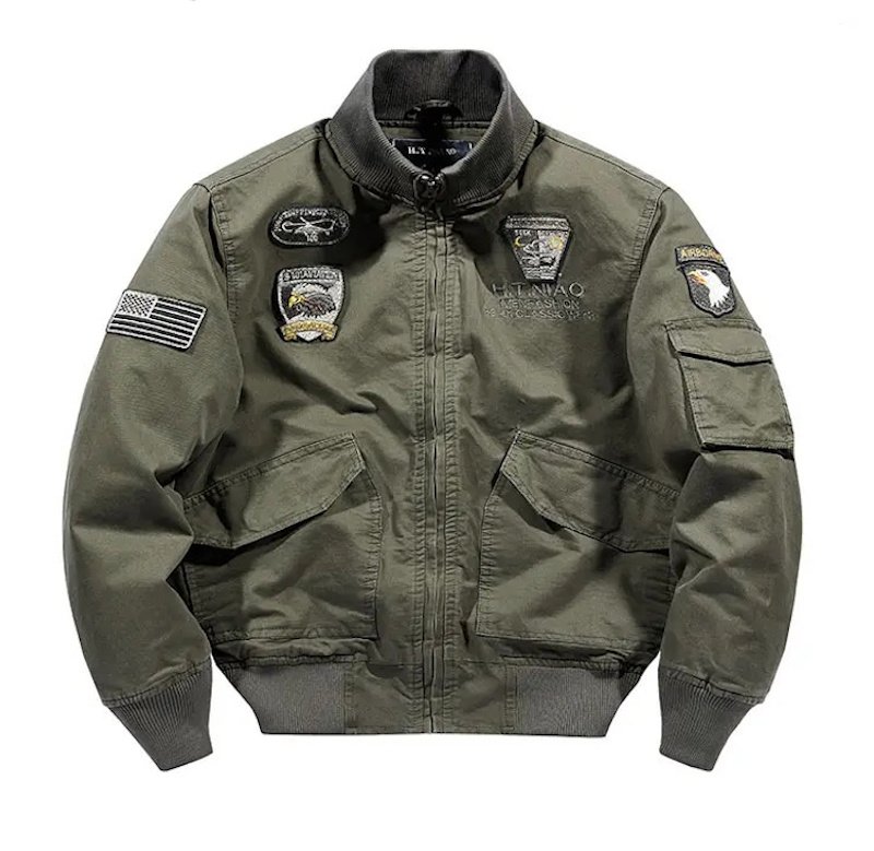 画像1: Stand-Collar Emblem Bomber Jacket MA-1 Varsity Jacket　ユニセックス男女兼用スタンドカラーエンブレムボンバージャケット MA-1スタジアムジャケット (1)