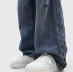 画像3: Unisex Graphic-print leather lace-up sneakers ユニセックス 男女兼用 グラフィックペイントレザーレースアップスニーカー (3)