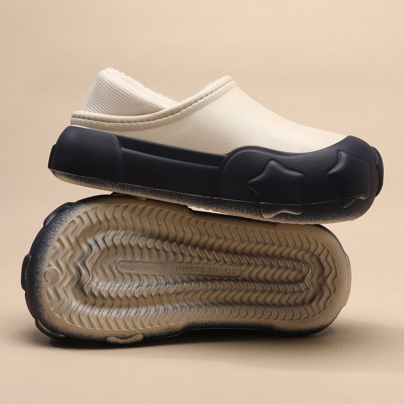 画像6: Unisex Lightweight EVA platform fleece-lined clogs/sandals/slippers  男女兼用 ユニセックスEVA軽量厚底フリースがついたクロックシューズサンダルスリッパ (6)