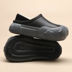 画像5: Unisex Lightweight EVA platform fleece-lined clogs/sandals/slippers  男女兼用 ユニセックスEVA軽量厚底フリースがついたクロックシューズサンダルスリッパ (5)