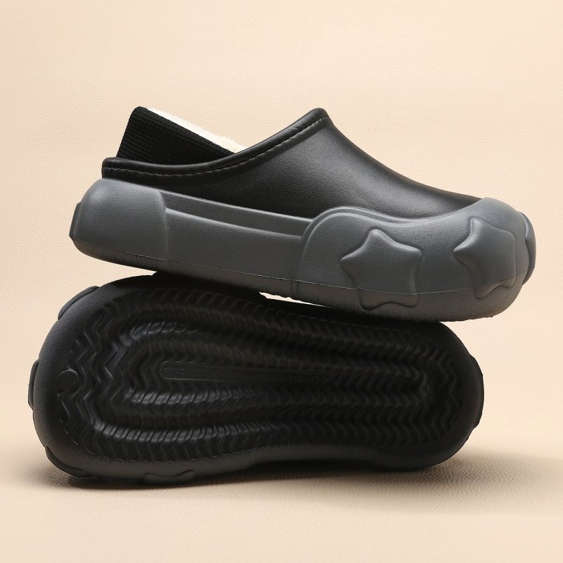 画像5: Unisex Lightweight EVA platform fleece-lined clogs/sandals/slippers  男女兼用 ユニセックスEVA軽量厚底フリースがついたクロックシューズサンダルスリッパ (5)