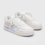 画像4: Unisex Graphic-print leather lace-up sneakers ユニセックス 男女兼用 グラフィックペイントレザーレースアップスニーカー (4)