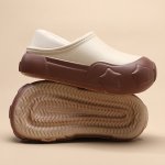画像7: Unisex Lightweight EVA platform fleece-lined clogs/sandals/slippers  男女兼用 ユニセックスEVA軽量厚底フリースがついたクロックシューズサンダルスリッパ (7)