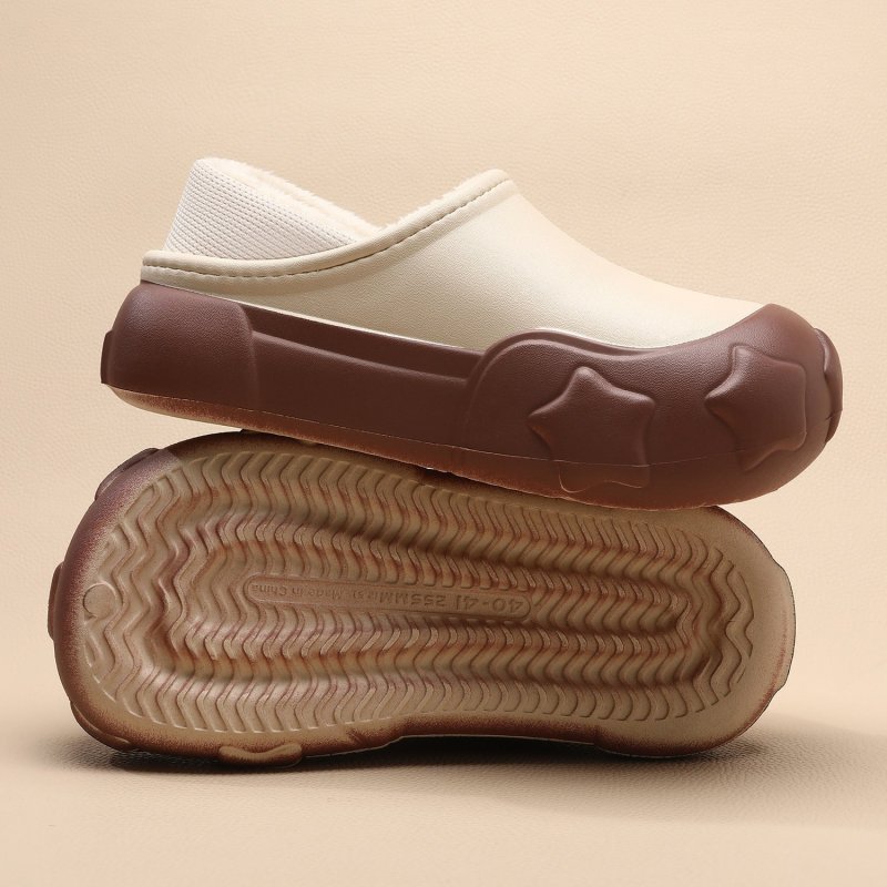 画像7: Unisex Lightweight EVA platform fleece-lined clogs/sandals/slippers  男女兼用 ユニセックスEVA軽量厚底フリースがついたクロックシューズサンダルスリッパ (7)