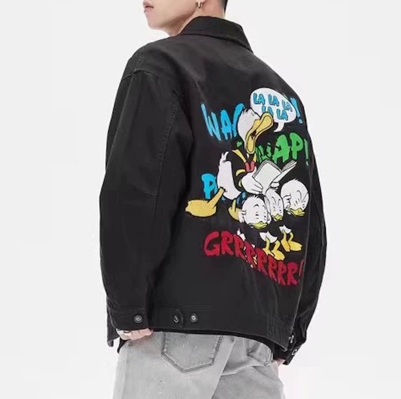 画像2: Donald Duck Family Denim Jacket　ユニセックス男女兼用ドナルドダックファミリーデニムジャケットGジャン (2)
