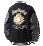 画像4: Marc Fairwhale Floral Embroidery Baseball Jacket ユニセックス男女兼用マーク・フェアホエールフラワー刺繍スリーブレザースタジャンスタジアムジャケット (4)