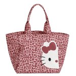 画像1: Leopard & Check x Half-Kitty Large-Capacity Tote/Shoulder Bag　ハーフキティーレオパードラージキャパシティートートショルダーエコバックママバック (1)