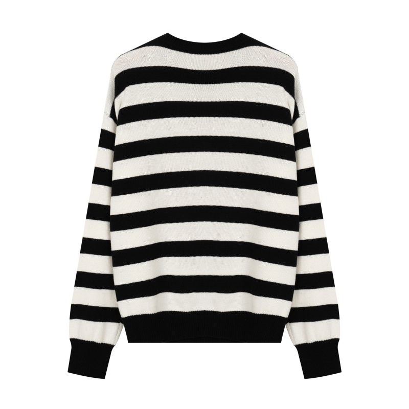 画像3: Lettering Heart Striped Sweater knit  ユニセックス 男女兼用 レターリングハート ボーダーセーターニット (3)