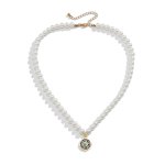 画像3: Pearl & Turquoise Medal Necklace　ユニセックス 男女兼用  パール＆ターコイズメダルネックレスチョーカー (3)