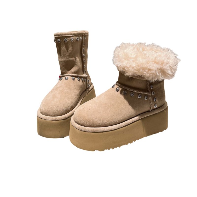 画像5: CH Studded Platform Sheepskin Short Boots CHスタッズ厚底シープスキンショートブーツ (5)