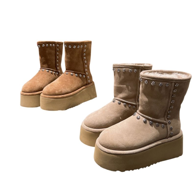 画像4: CH Studded Platform Sheepskin Short Boots CHスタッズ厚底シープスキンショートブーツ (4)