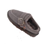 画像4: Buckled Sheepskin Fur Slip-On Sandals Shoes  モコモコファーバックル付きシープスキンスリボン モカシンパンプスサンダルシューズ (4)