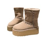 画像1: CH Studded Platform Sheepskin Short Boots CHスタッズ厚底シープスキンショートブーツ (1)