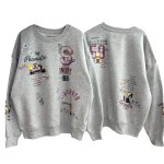 画像1: Unisex Snoopy&Woodstock & Friends Double-Sided Print Sweatshirt 男女兼用  ユニセックススヌーピー＆ウッドストック＆フレンズリバーシブルプリント 長袖 スウェットシャツ  トレーナー (1)