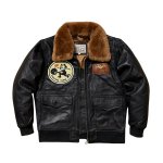 画像2: Felix the Cat Real Leather MA1 flight jacket Varsity Baseball Jacket ユニセックス男女兼用 フィリックス・ザ・キャット 本革 レザー ファー付 フライトジャケット スタジャンベースボールジャケット (2)