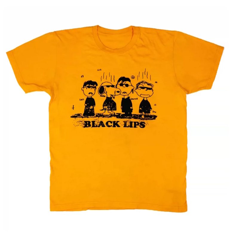 画像1: Unisex Black Lips x Snoopy print T-shirt  男女兼用 ユニセックスBlack Lips×スヌーピー プリント半袖Tシャツ (1)