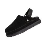 画像3: Closed-toe suede platform sandal-slippers with back straps  バックストラップ付きクローズドトゥスエード厚底サンダルスリッパ (3)