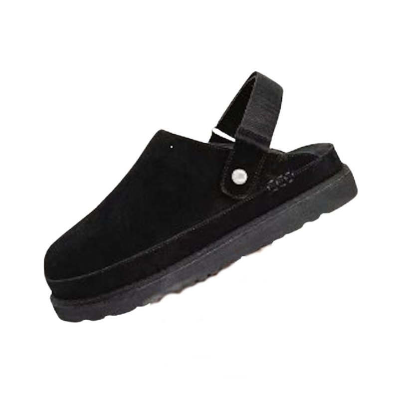 画像3: Closed-toe suede platform sandal-slippers with back straps  バックストラップ付きクローズドトゥスエード厚底サンダルスリッパ (3)