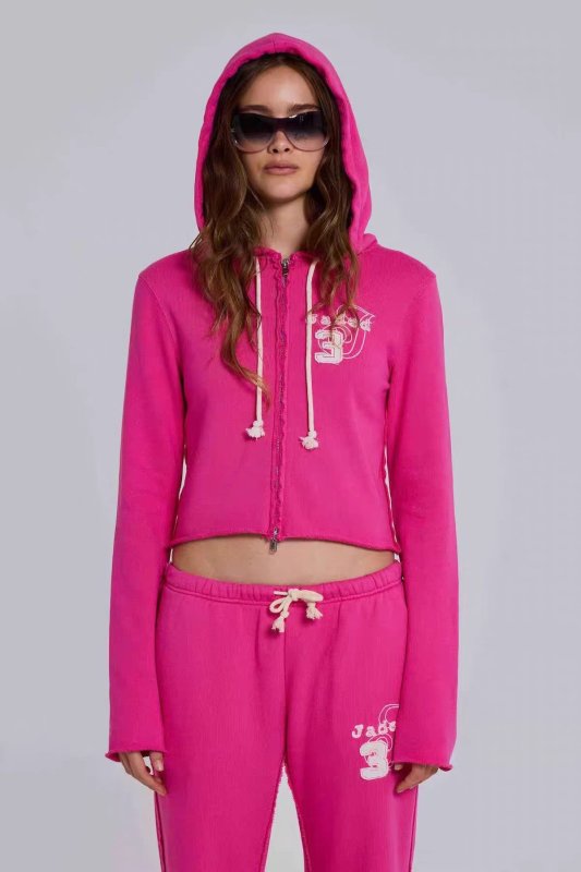 画像2: Jaded London 3 Cleo Zip Through Sweat Hoodie ジェイデッドロンドン クレオ ジップ スウェット フーディー パーカー Y2K (2)