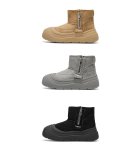 画像4: Round-toe leather short snow boots with faux-fur lining ユニセックス 男女兼用 ラウンドトゥ裏ボアレザーショートブーツスノーブーツ (4)